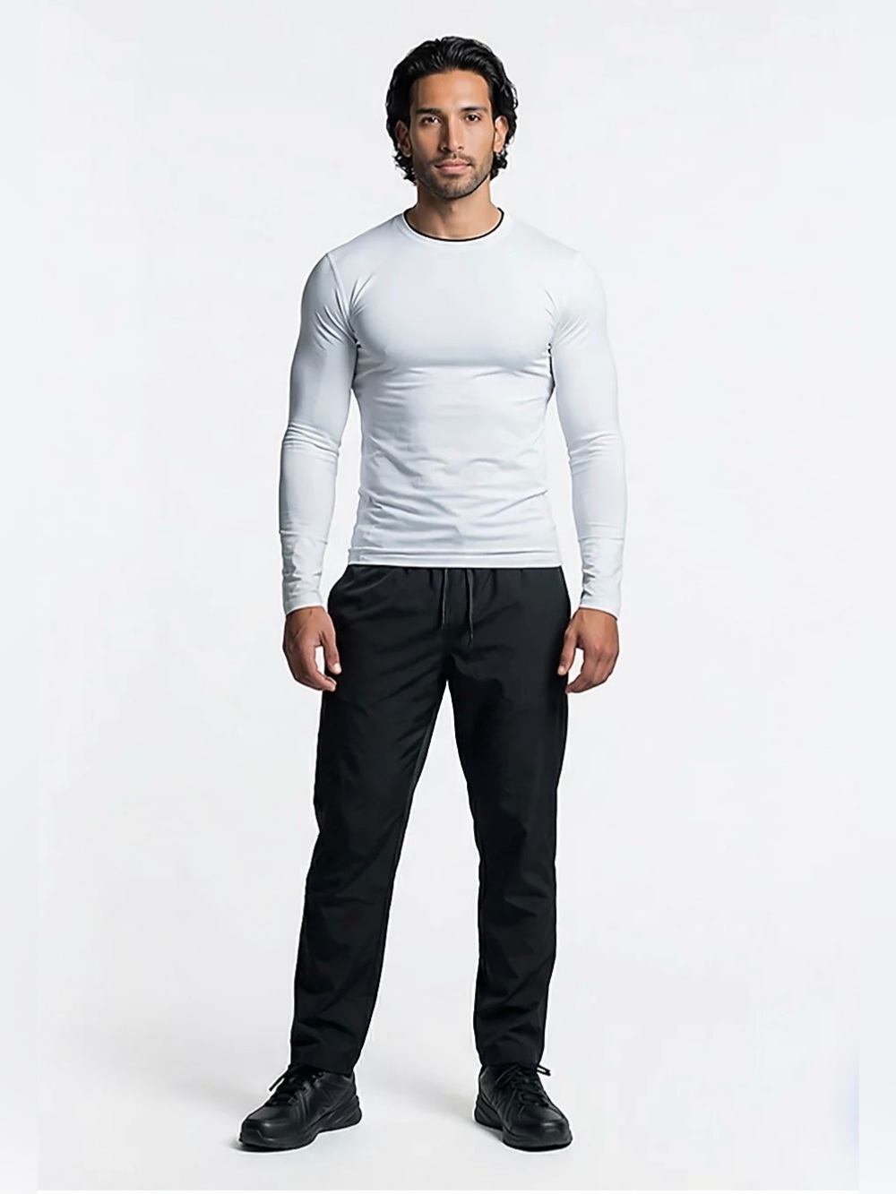 bcg White Men's Long-Sleeve Athletic Tee